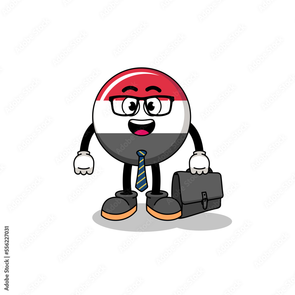 Fototapeta premium yemen flag mascot as a businessman