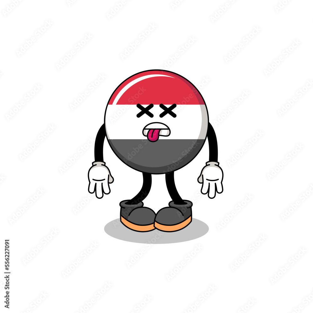 yemen flag mascot illustration is dead yemen flag mascot illustration is dead