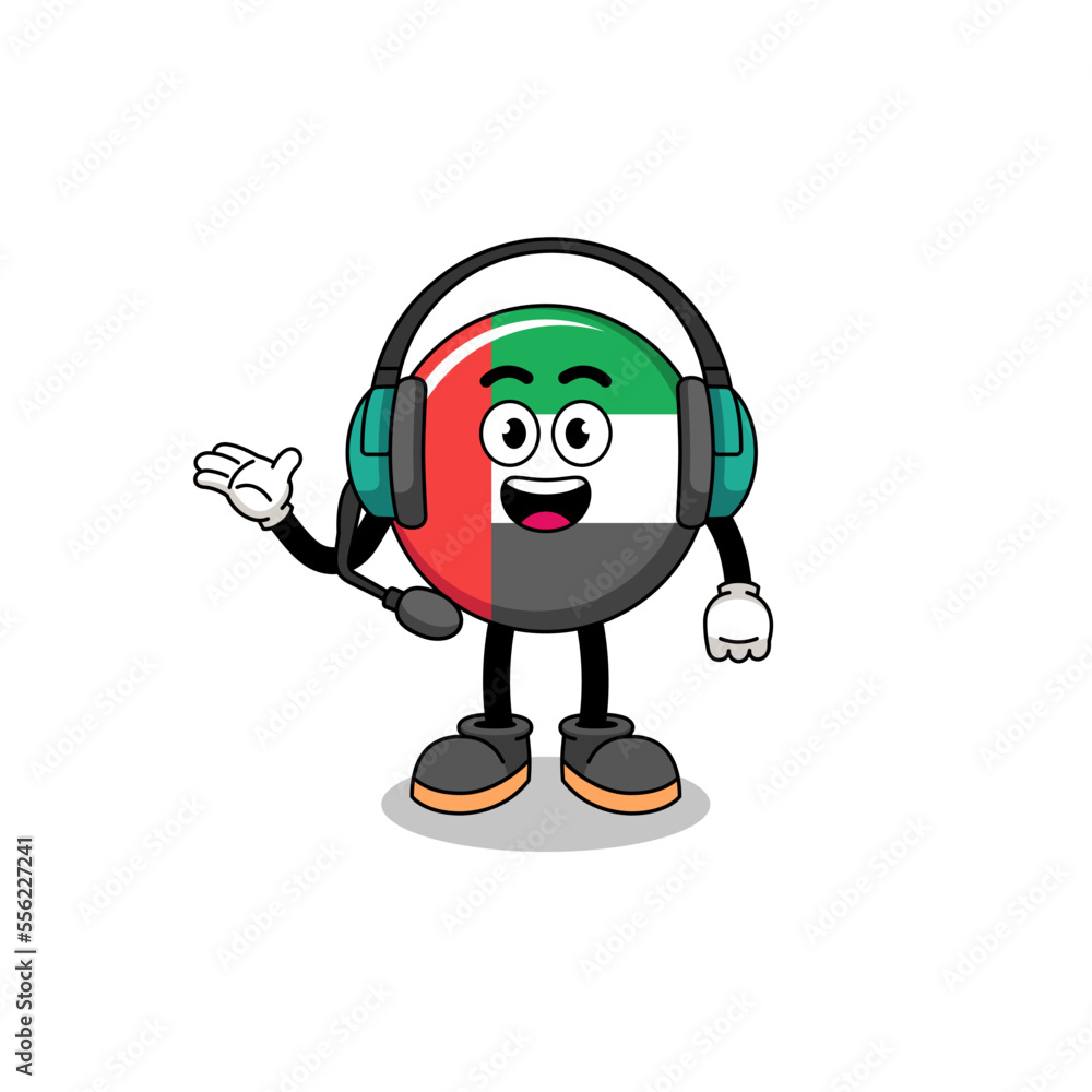 Mascot Illustration of UAE flag as a customer services