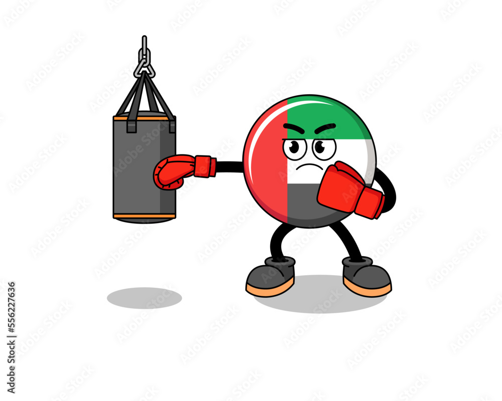 Illustration of UAE flag boxer