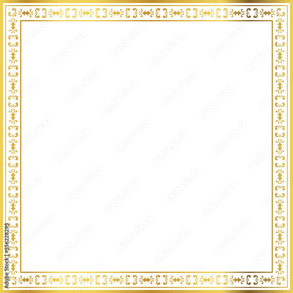 Obraz premium Luxury golden square frame botanic garden vingate pattern