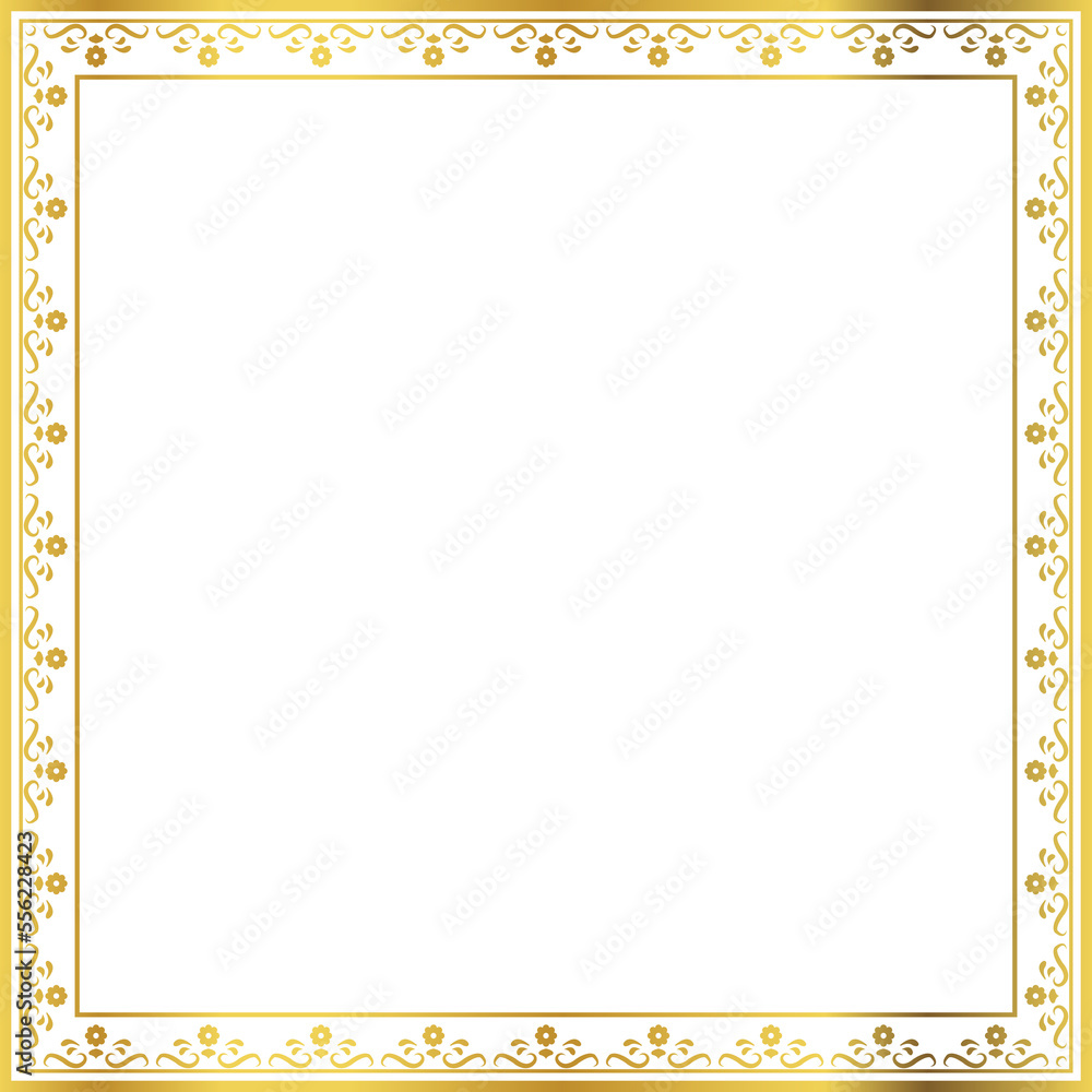 Luxury golden square frame botanic garden vingate pattern Luxury golden square frame botanic garden vingate pattern