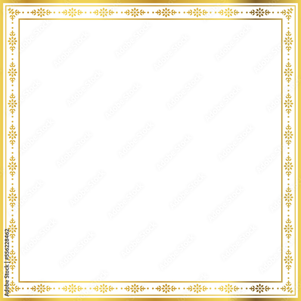 Luxury golden square frame botanic garden vingate pattern Luxury golden square frame botanic garden vingate pattern