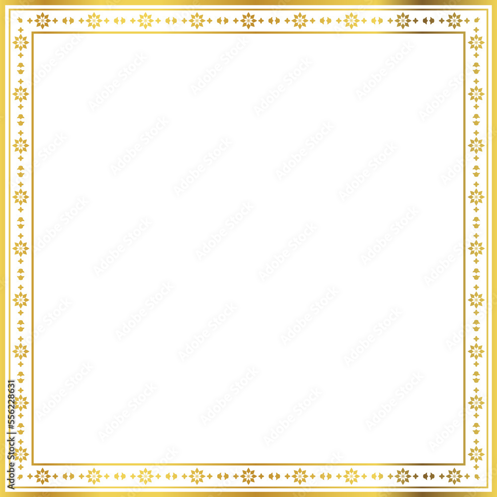 Luxury golden square frame botanic garden vingate pattern