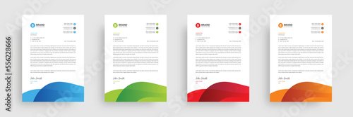 A4 business letterhead design layout. Corporate abstract letterhead design template.