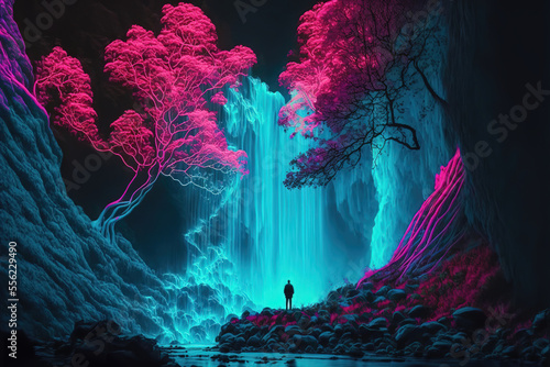 Doomed to spend eternity alone on my magical paradise gorgeous flying waterfalls forest of my fantastical space island Generative AI