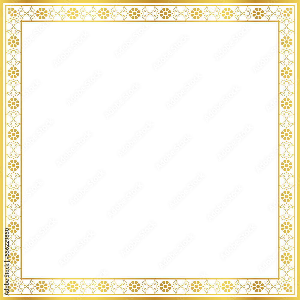 Luxury golden square frame botanic garden vingate pattern Luxury golden square frame botanic garden vingate pattern