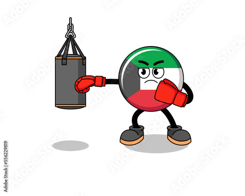 Illustration of kuwait flag boxer