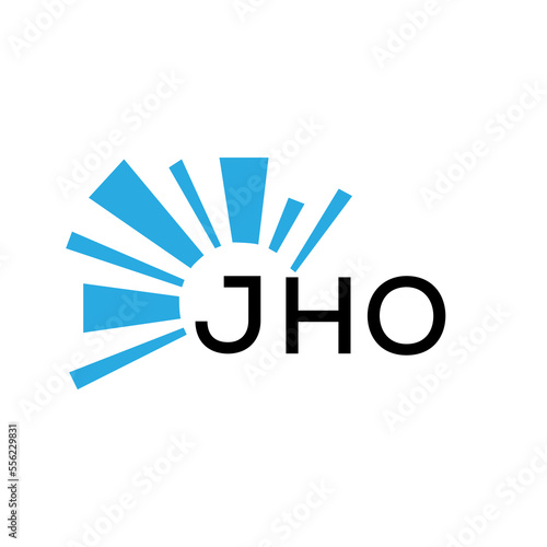 JHO letter logo. JHO blue image on white background and black letter. JHO technology  Monogram logo design for entrepreneur and business. JHO best icon.
