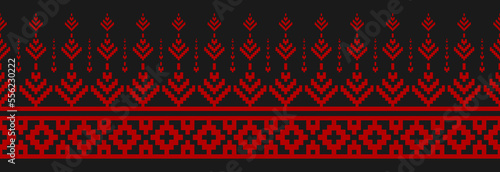 Border ethnic tribal pattern art. folk embroidery, and Mexican style. Aztec geometric ornament print. Design for background, illustration, fabric, clothing, textile, print, batik.