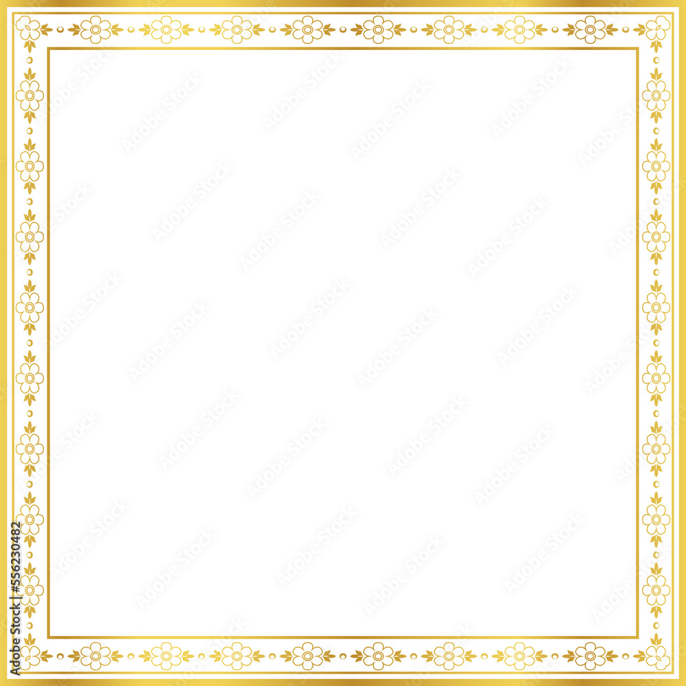 Luxury golden square frame botanic garden vingate pattern Luxury golden square frame botanic garden vingate pattern