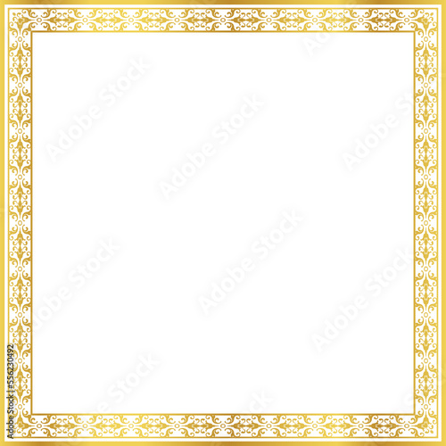 Luxury golden square frame botanic garden vingate pattern