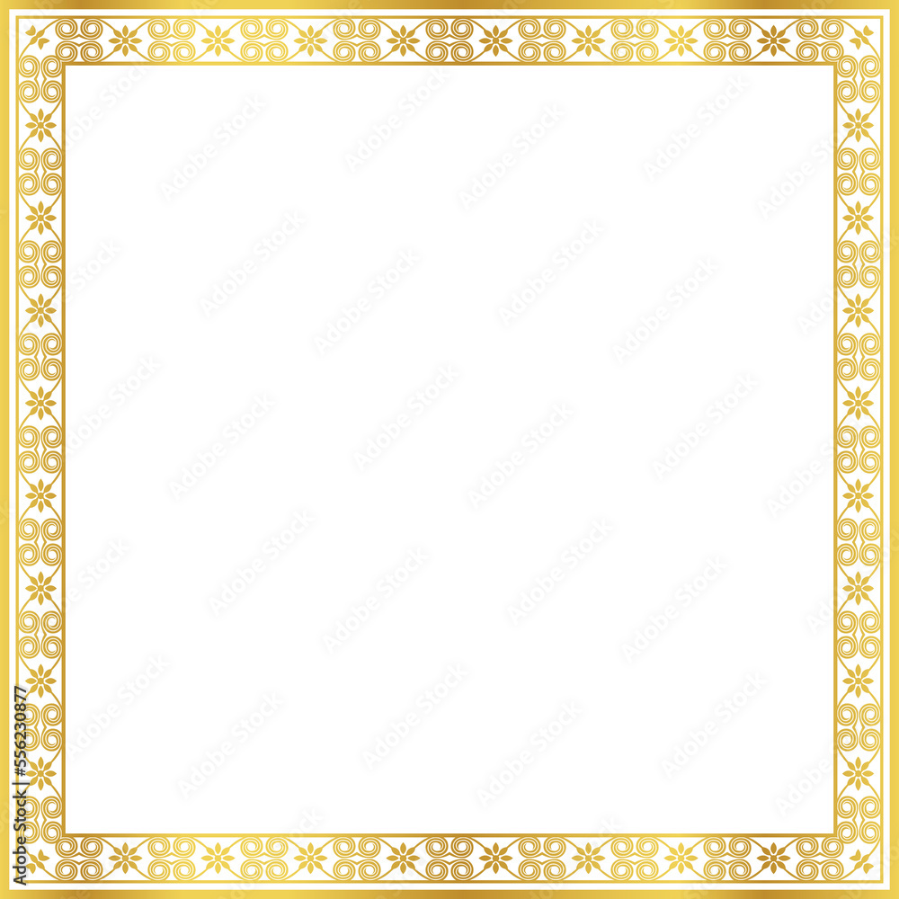 Luxury golden square frame botanic garden vingate pattern Luxury golden square frame botanic garden vingate pattern