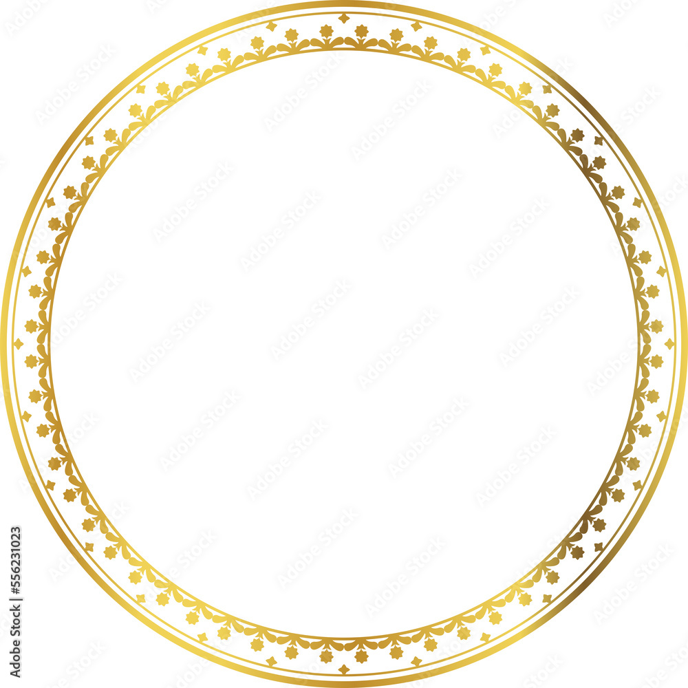 Luxury golden round frame botanic garden vingate pattern Luxury golden round frame botanic garden vingate pattern