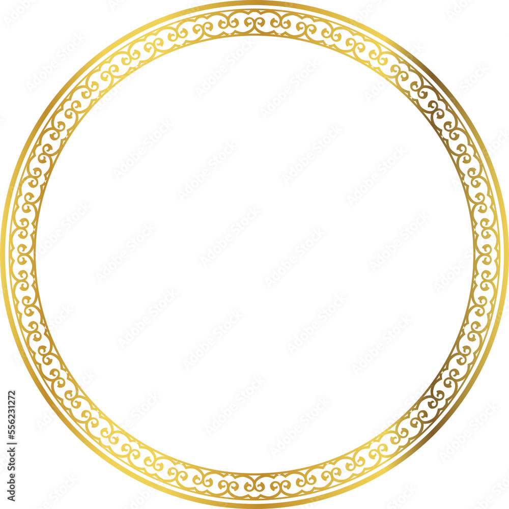 Luxury golden round frame botanic garden vingate pattern Luxury golden round frame botanic garden vingate pattern
