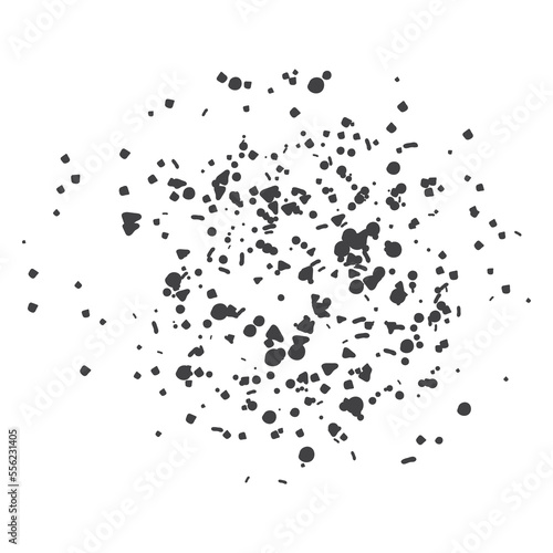 Black spray grunge dots or scattered dots vector illustration.