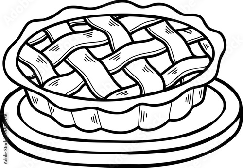 Hand Drawn Freshly Baked Pie illustration