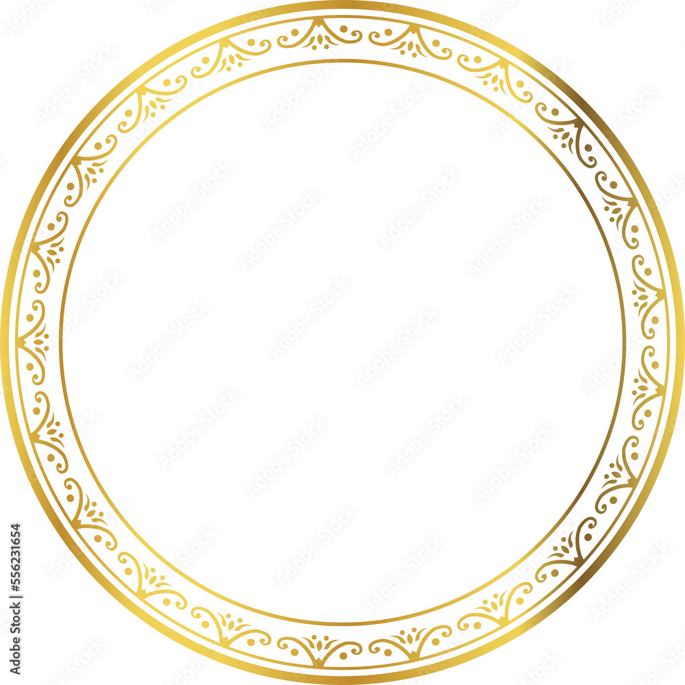 Luxury golden round frame botanic garden vingate pattern Luxury golden round frame botanic garden vingate pattern