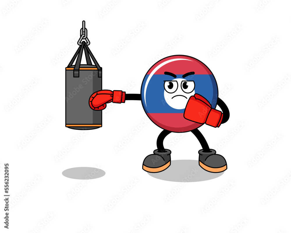 Illustration of laos flag boxer Illustration of laos flag boxer