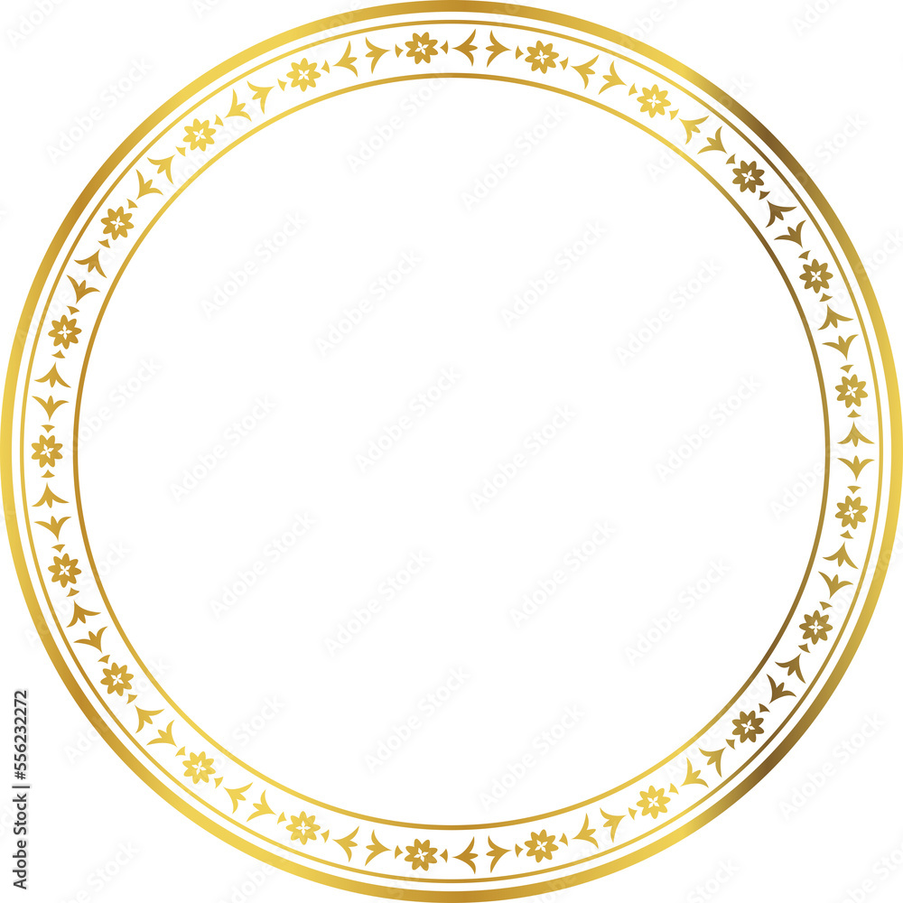 Luxury golden round frame botanic garden vingate pattern Luxury golden round frame botanic garden vingate pattern