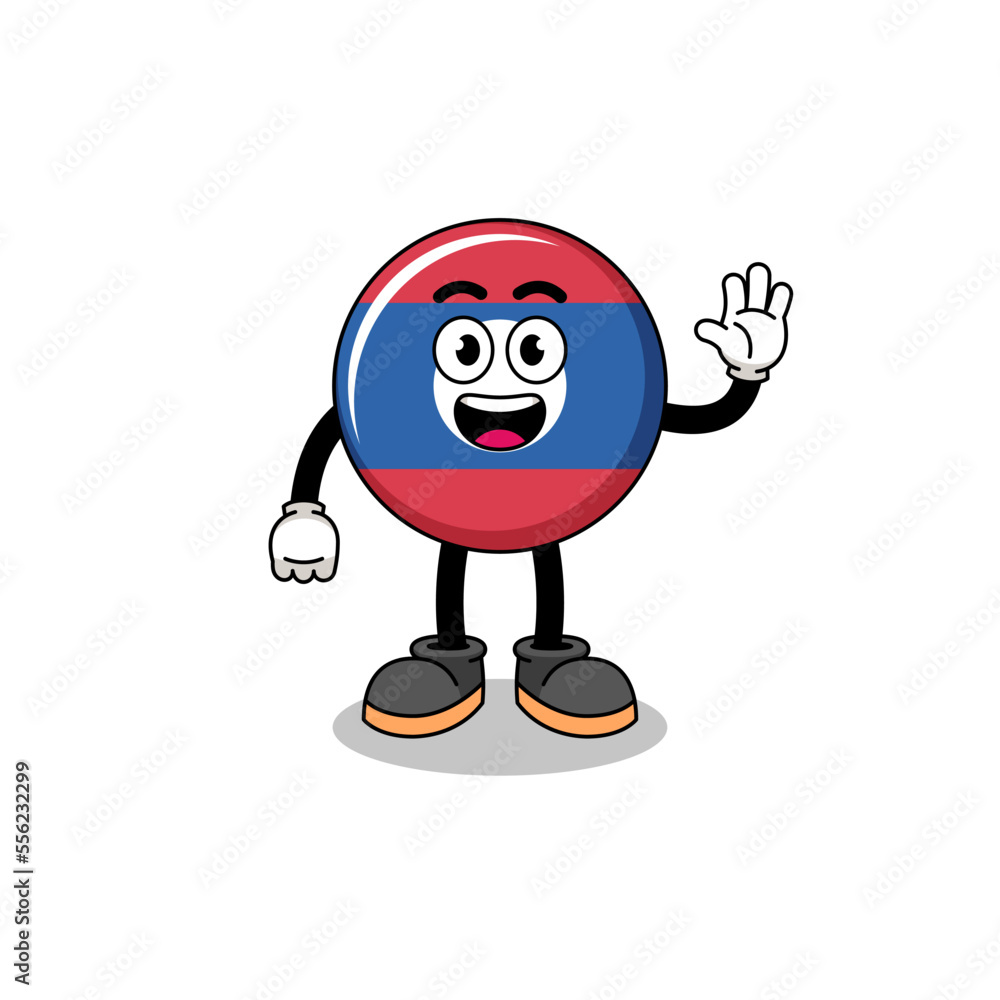 laos flag cartoon doing wave hand gesture laos flag cartoon doing wave hand gesture