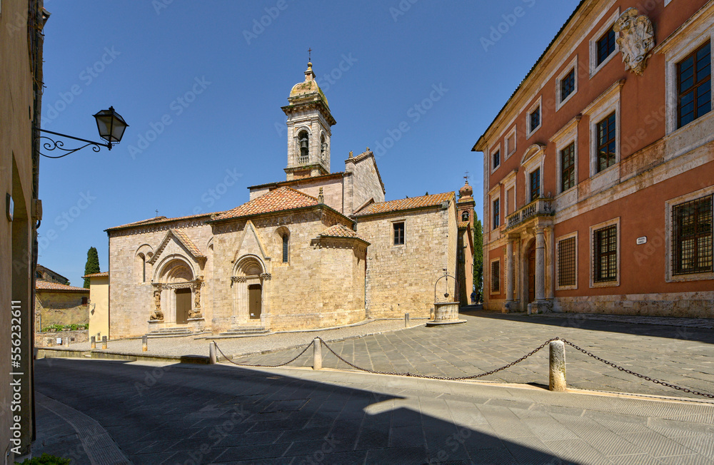 Street view in San Quirico d'Orcia - a small Tuscan town, Italy