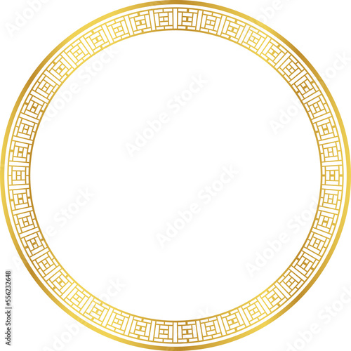 Luxury golden round frame botanic garden vingate pattern