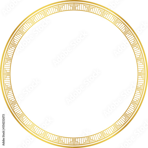 Luxury golden round frame botanic garden vingate pattern