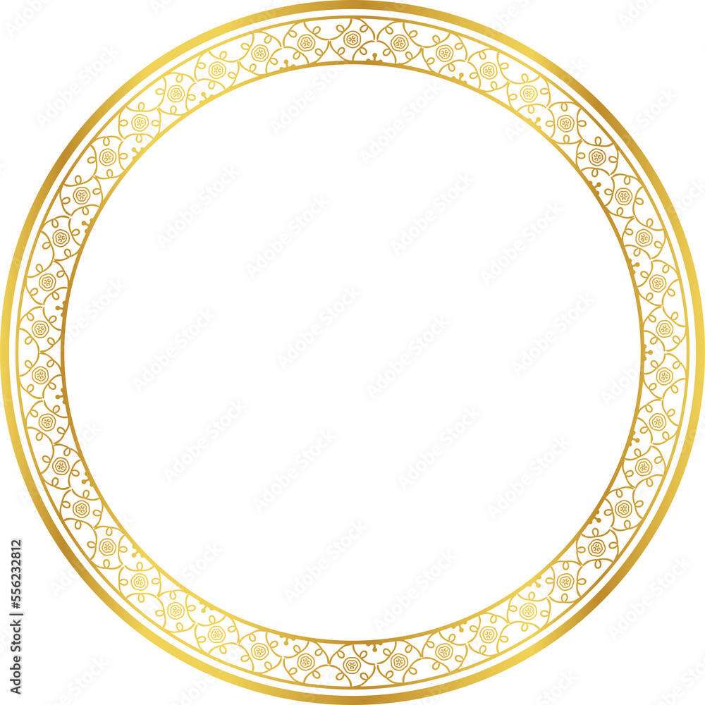 Luxury golden round frame botanic garden vingate pattern Luxury golden round frame botanic garden vingate pattern