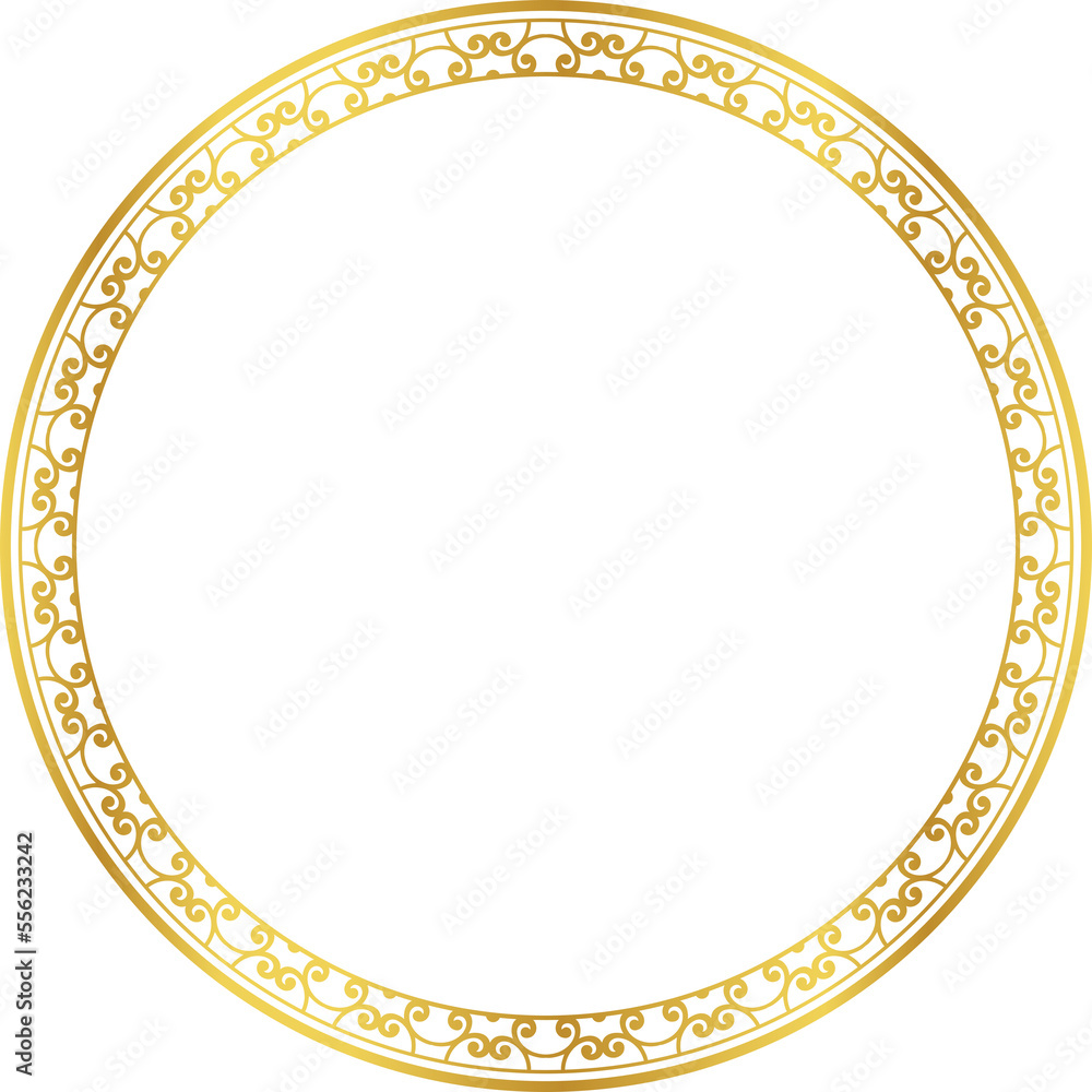 Luxury golden round frame botanic garden vingate pattern Luxury golden round frame botanic garden vingate pattern