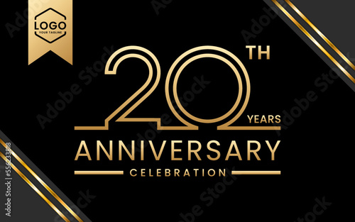 20 year anniversary celebration template design. Logo Vector Template Illustration