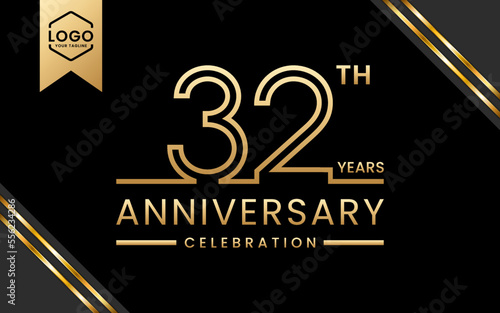 32 year anniversary celebration template design. Logo Vector Template Illustration