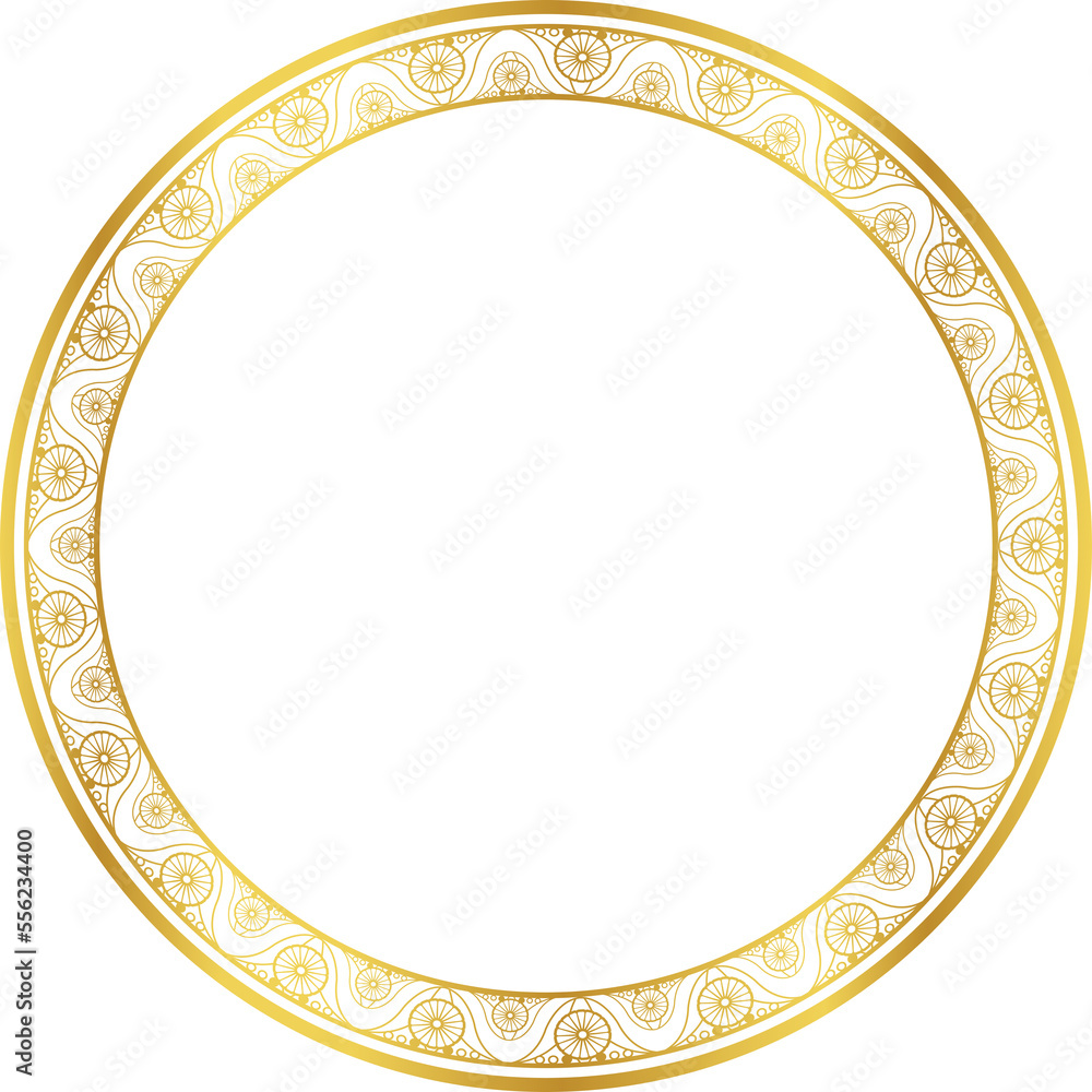 Luxury golden round frame botanic garden vingate pattern Luxury golden round frame botanic garden vingate pattern