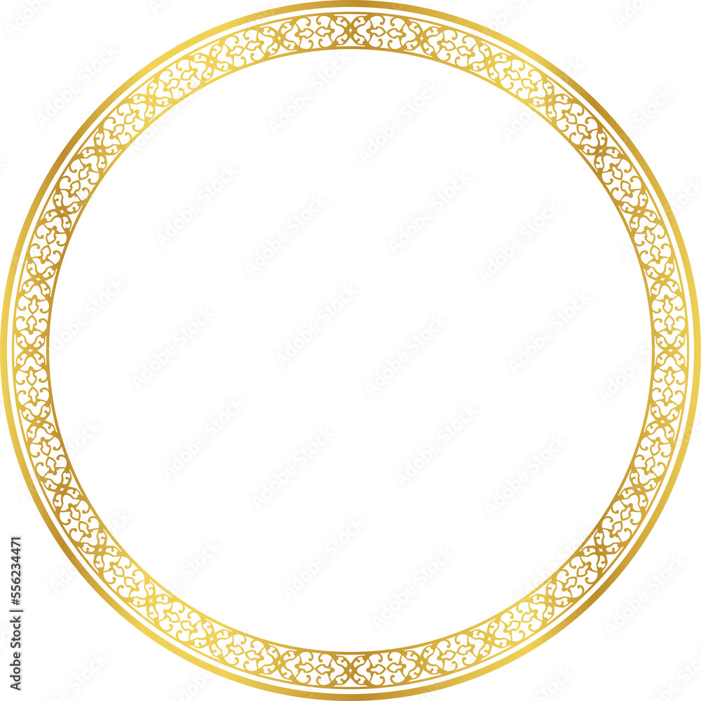 Luxury golden round frame botanic garden vingate pattern Luxury golden round frame botanic garden vingate pattern