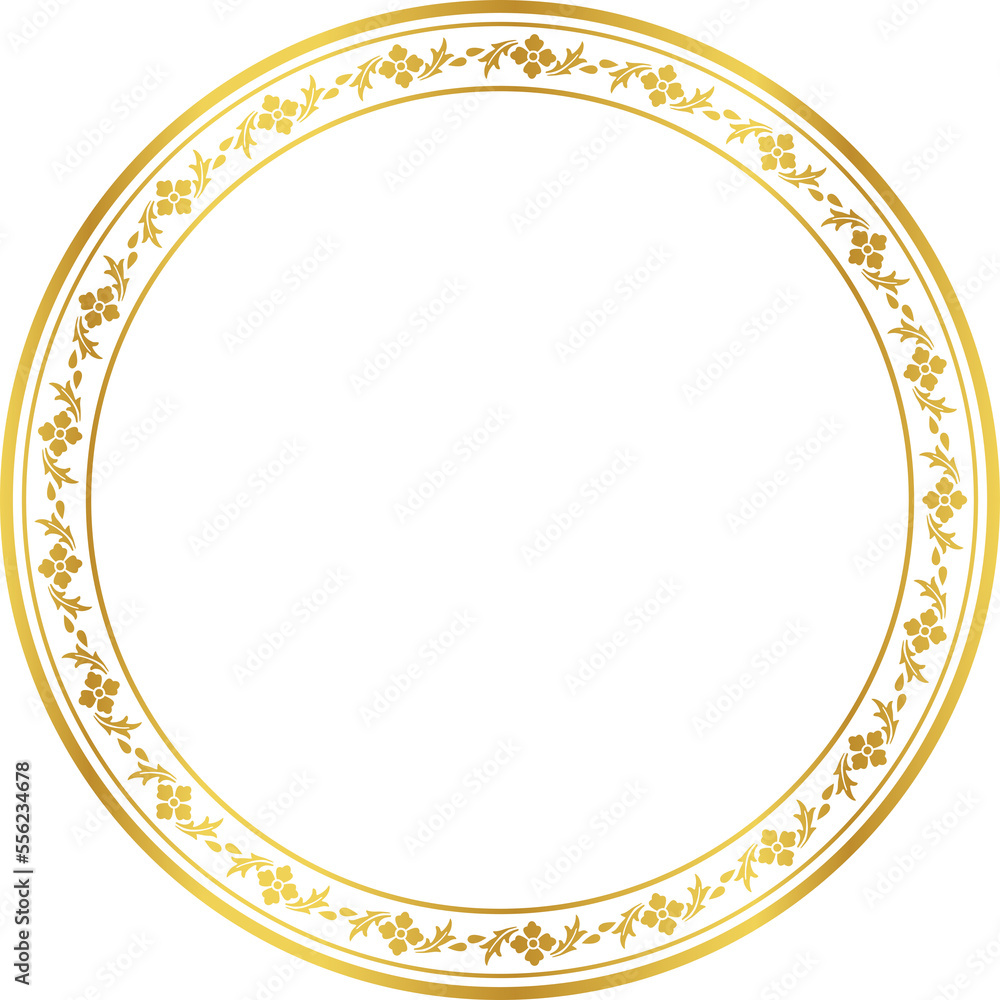 Luxury golden round frame botanic garden vingate pattern Luxury golden round frame botanic garden vingate pattern