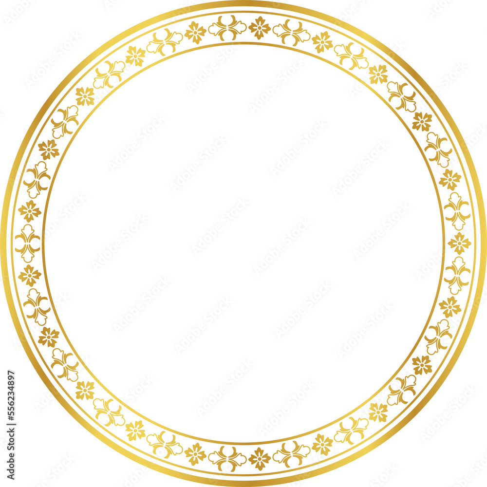 Luxury golden round frame botanic garden vingate pattern Luxury golden round frame botanic garden vingate pattern