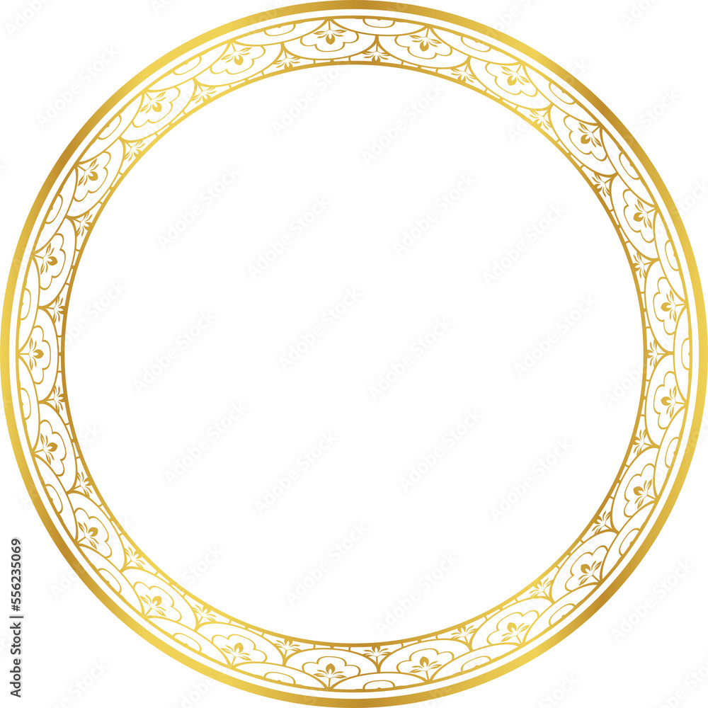 Luxury golden round frame botanic garden vingate pattern Luxury golden round frame botanic garden vingate pattern