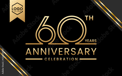 60 year anniversary celebration template design. Logo Vector Template Illustration