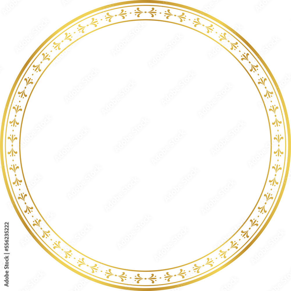 Luxury golden round frame botanic garden vingate pattern Luxury golden round frame botanic garden vingate pattern