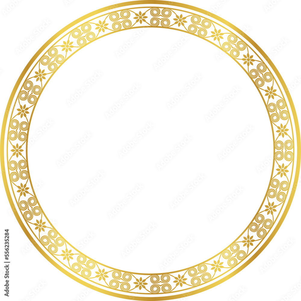 Luxury golden round frame botanic garden vingate pattern Luxury golden round frame botanic garden vingate pattern