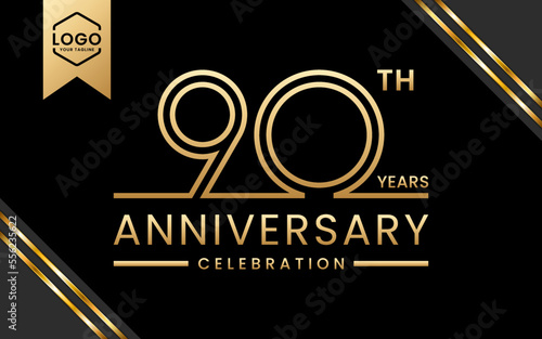 Canvas Print 90 year anniversary celebration template design