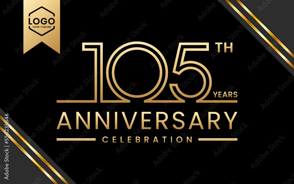 105 year anniversary celebration template design. Logo Vector Template Illustration