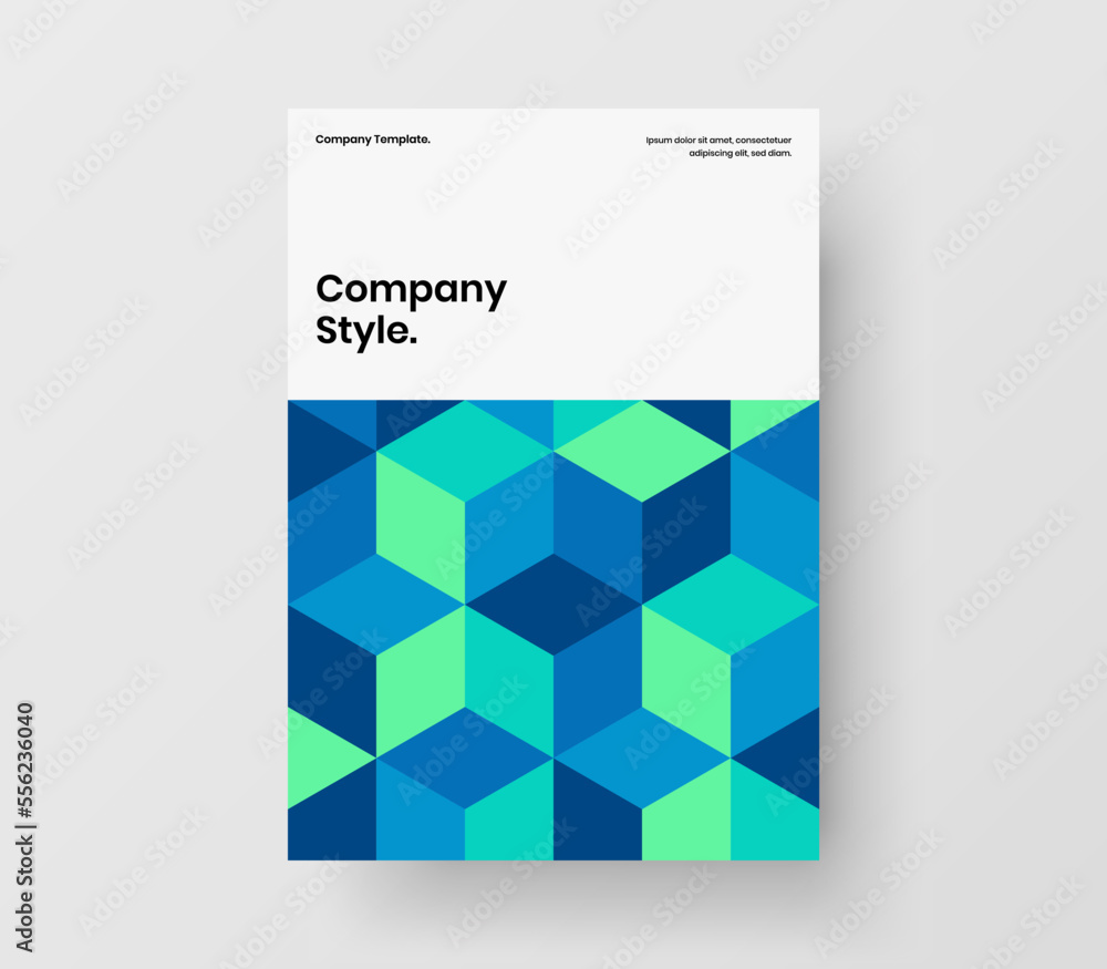 Trendy postcard vector design template. Creative geometric shapes book cover illustration.