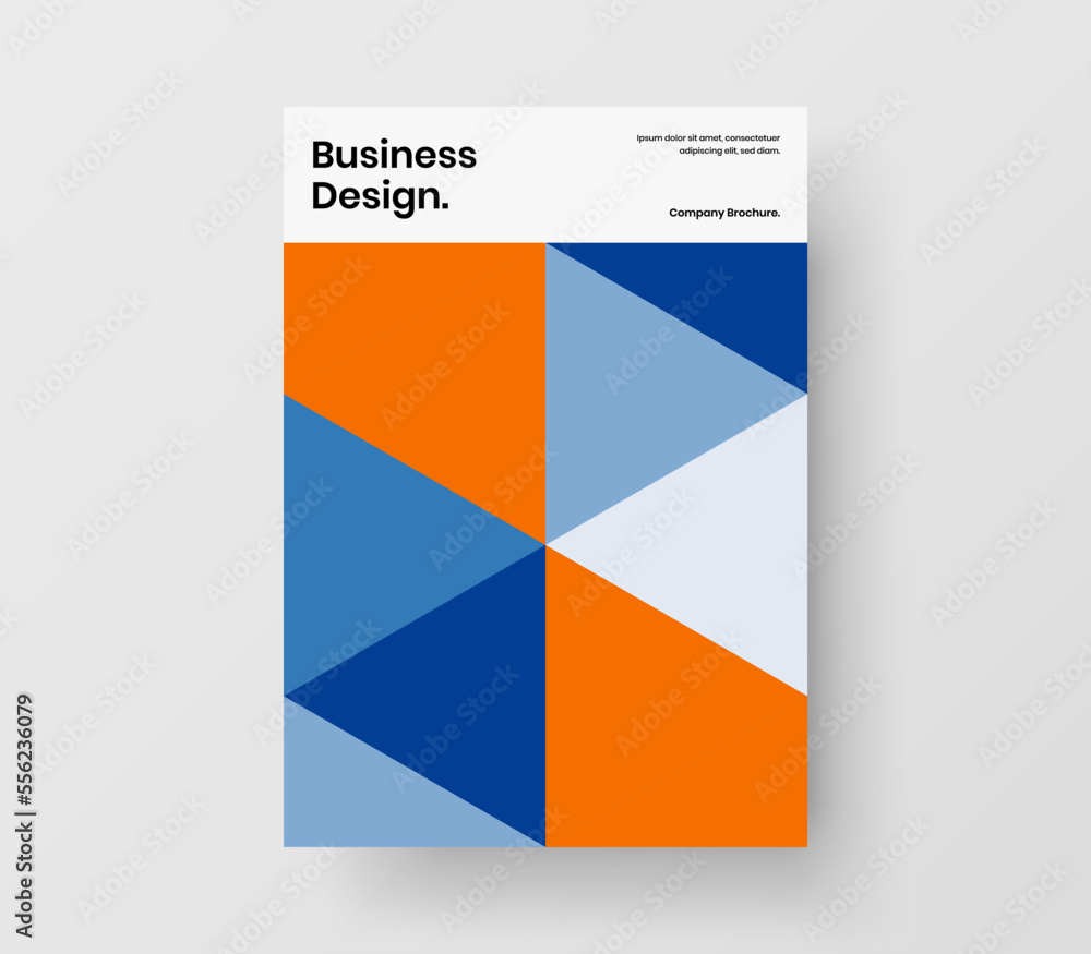 Trendy cover A4 design vector layout. Colorful geometric pattern flyer illustration.