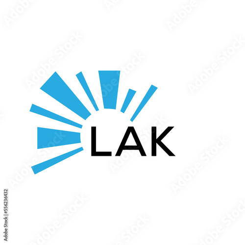 LAK letter logo. LAK blue image on white background and black letter. LAK technology  Monogram logo design for entrepreneur and business. LAK best icon.
