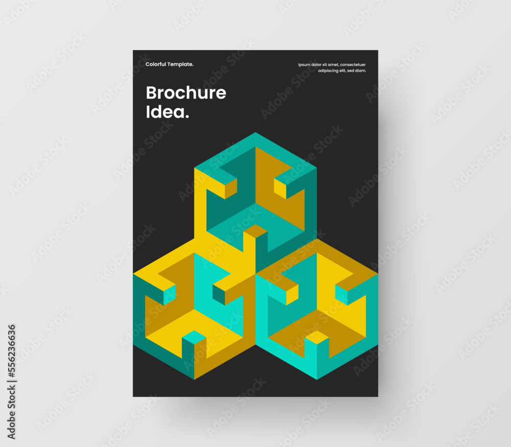 Trendy poster design vector template. Bright mosaic hexagons flyer concept. Trendy poster design vector template. Bright mosaic hexagons flyer concept.