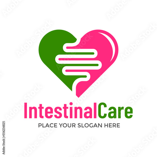 Intestinal care vector logo template. This design use love symbol. Suitable for medical.