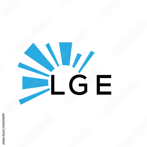 LGE letter logo. LGE blue image on white background and black letter. LGE technology  Monogram logo design for entrepreneur and business. LGE best icon.
 photo
