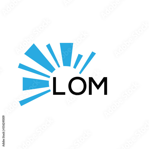 LOM letter logo. LOM blue image on white background and black letter. LOM technology  Monogram logo design for entrepreneur and business. LOM best icon.
