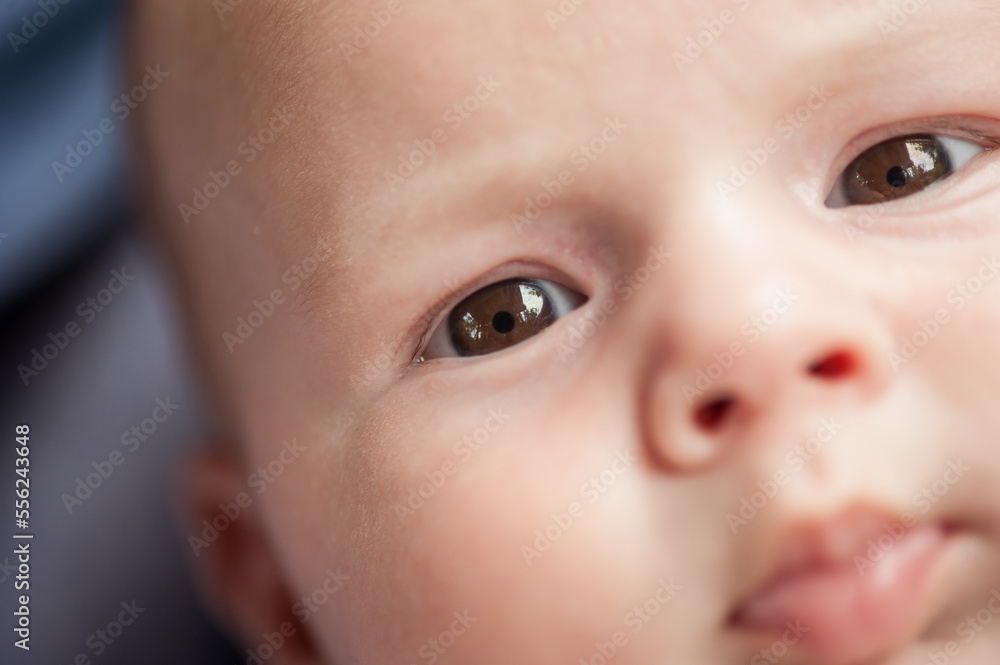 Portrait view of cute peaceful baby. Love and family emotion Portrait view of cute peaceful baby. Love and family emotion
